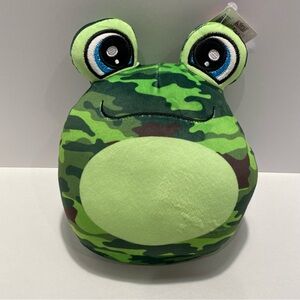 Camouflage Frog Plush Pillow - Green Camo Plush. “Fluffy Stuffy”